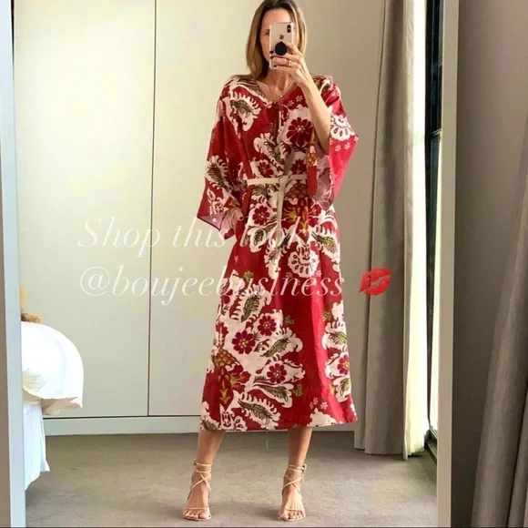 ZARA BNWT Linen Blend Printed Tunic Dress - threedaughtersproperties.com